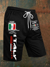 Shorts décontractés à imprimé drapeau italien pour hommes